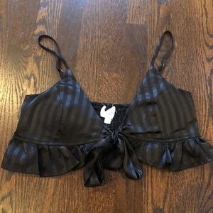 Black tie crop top